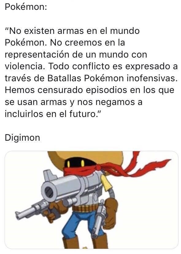 Meme_otros - La gran diferencia entre Pokémon y Digimon