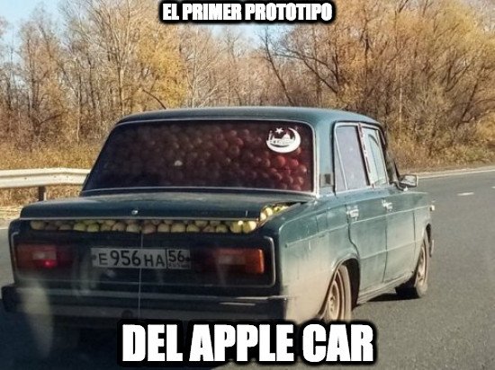 apple car,coche,manzanas