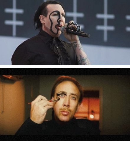 Otros - Marilyn Manson se parece a Nicolas Cage disfrazado de Marilyn Manson