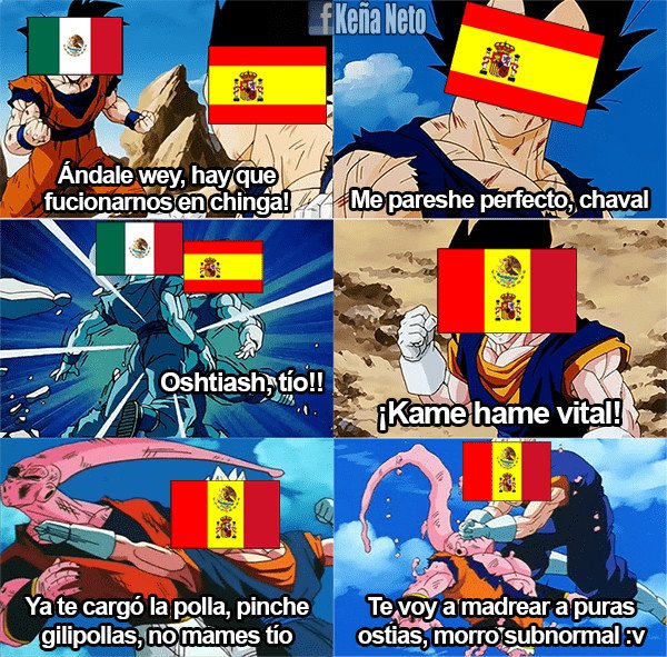Meme_otros - Esto pasa cuando México y España se juntan en Dragon Ball