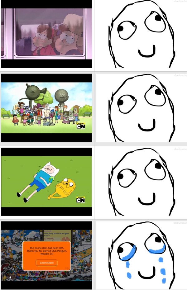 Adventure Time,Club Penguin,CN,Gravity Falls,Regular Show
