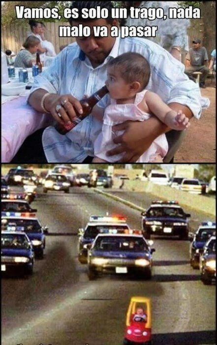 Meme_otros - Bebé al volante = peligro