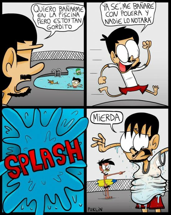 Otros - Lo malo de bañarse con camiseta en una piscina