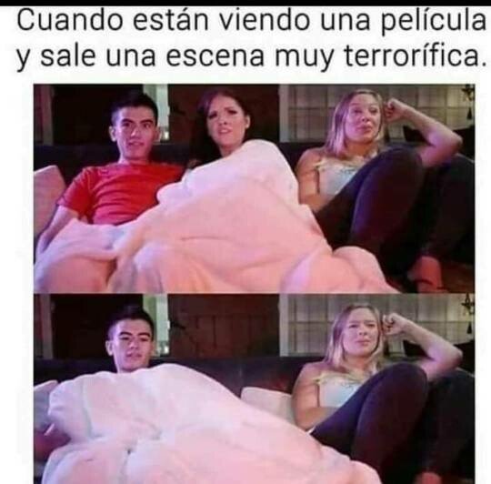 Meme_otros - Nada mejor que ponerse a cubierto con la escena de terror