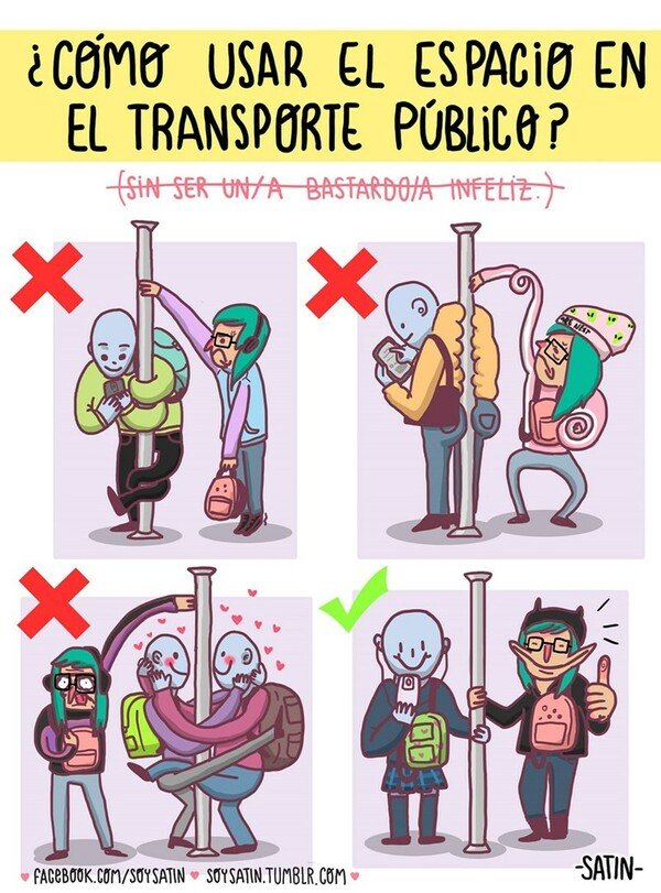 Otros - La forma correcta para estar en el transporte público con más gente