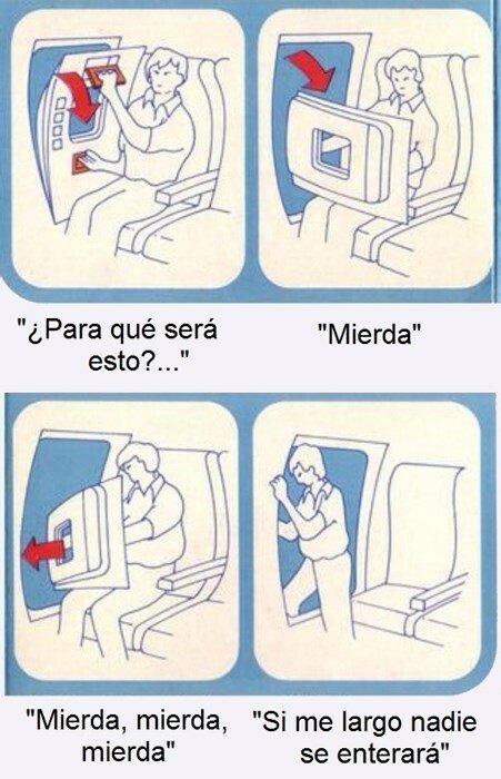 Meme_otros - Las instrucciones de seguridad en un avión