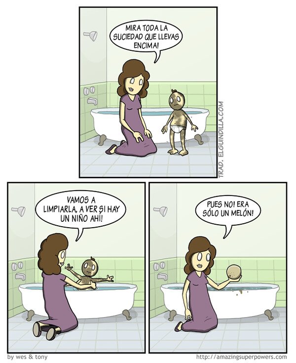 Otros - Sorpresa al bañar al chiquillo