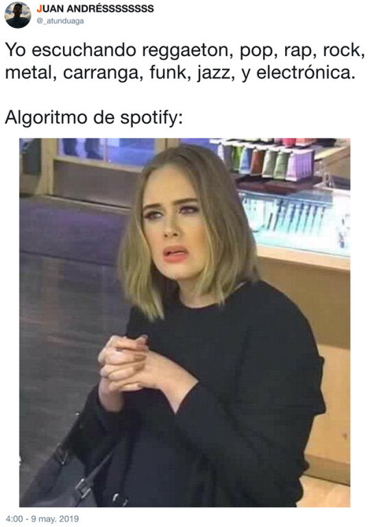 Meme_otros - Como volver loco al algoritmo de Spotify