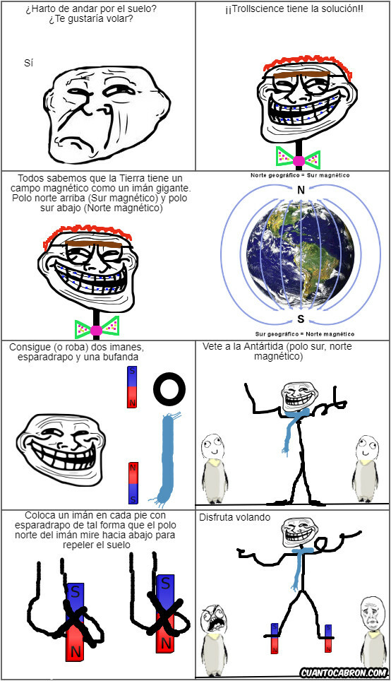 Trollface - Volar con imanes