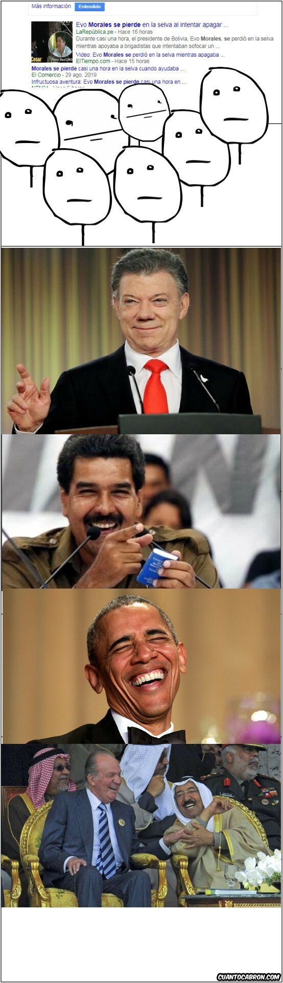 amazonas,colombia,españa,estados,evo morales,fuego,obama,risas,unidos,venezuela