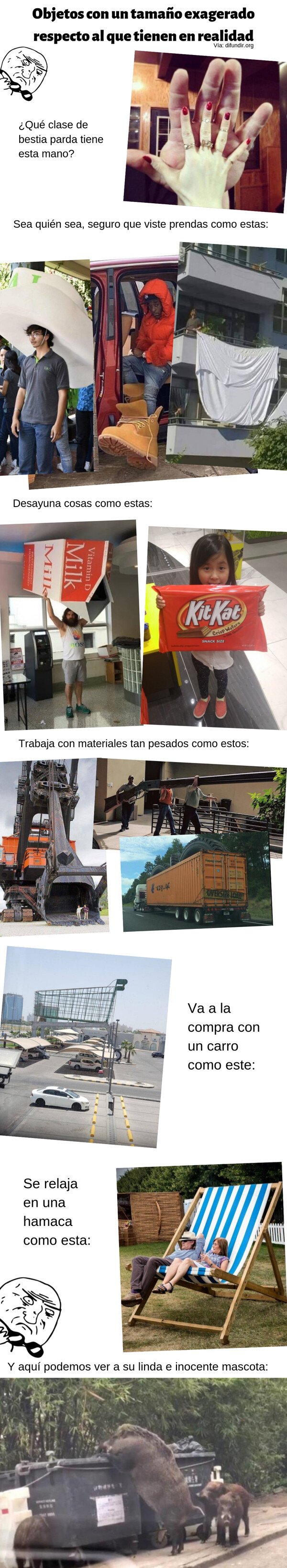 Otros - Objetos con un tamaño exagerado respecto al que tienen en realidad