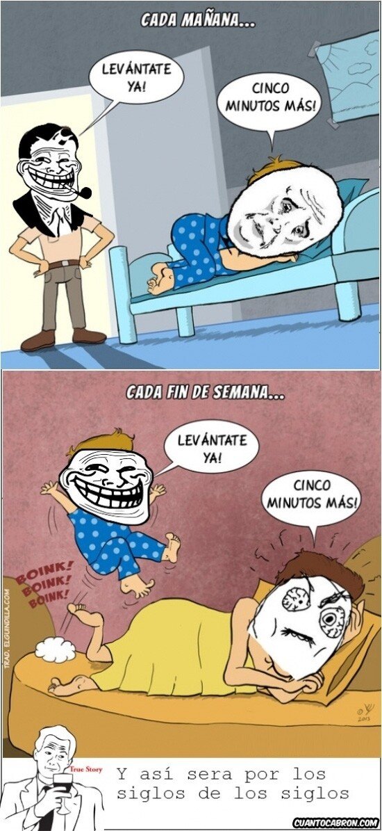 Meme_trollface - Todo cambia los fines de semana