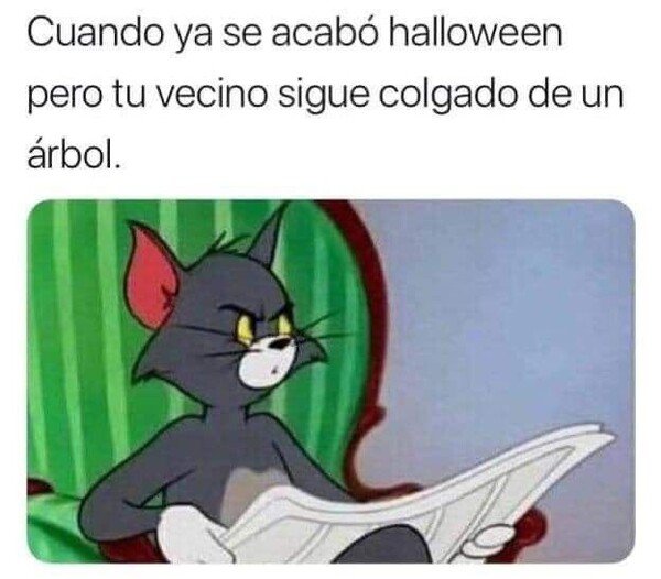 Vecino,halloween,colgado