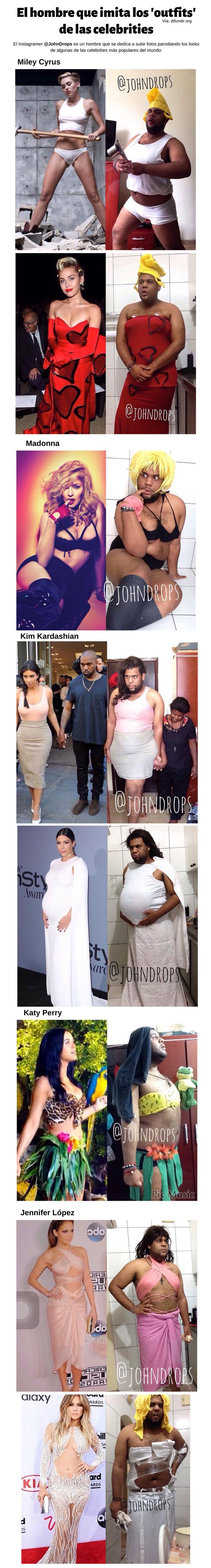 Meme_otros - El hombre que imita que los 'outfits' de las celebrities