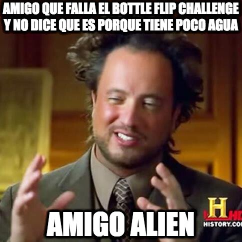 agua,alien,botella,bottle flip challenge