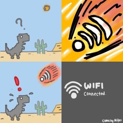 dinosaurio,Google,internet,meteorito,wifi