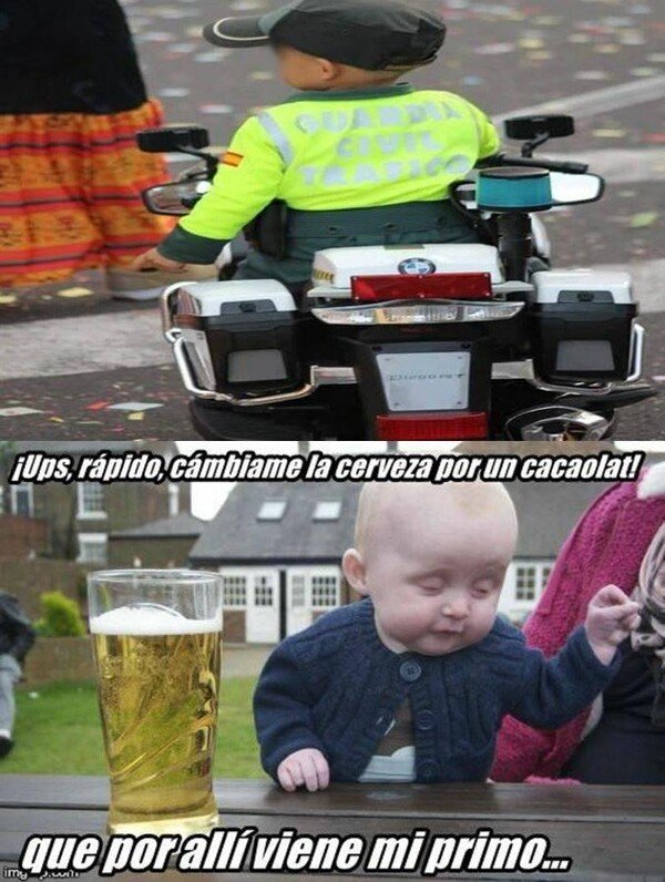 bebé,borracho,cerveza,policia,primo