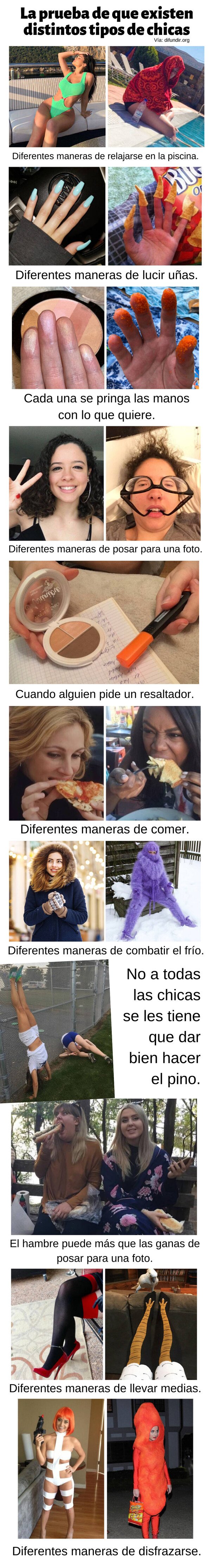 Meme_otros - La prueba de que existen distintos tipos de chicas