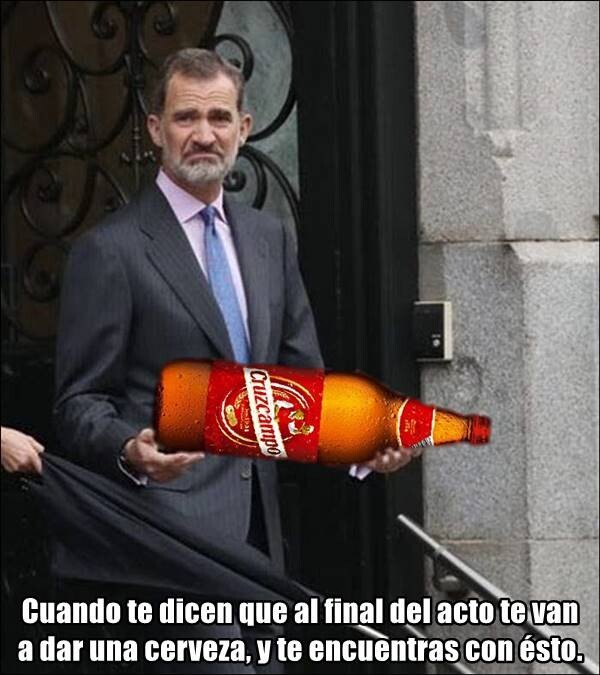 Meme_otros - Cuando te esperas una Estrella Galicia y te dan un sucedáneo...