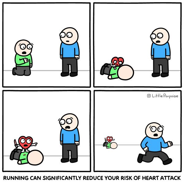 Meme_otros - Correr reduce considerablemente el riesgo de ataques de corazón