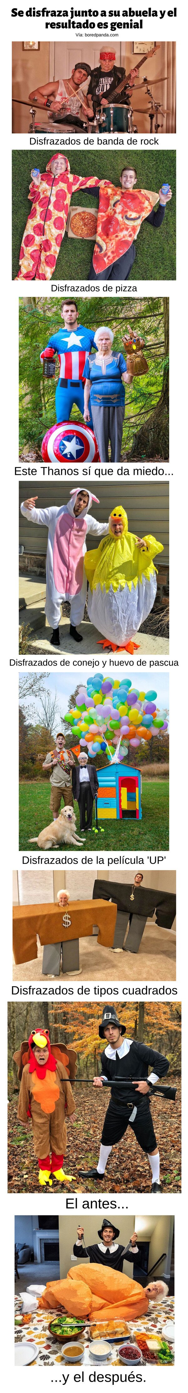 Meme_otros - Este chico se disfraza junto a su abuela y el resultado es genial
