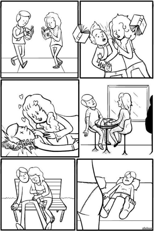 Meme_otros - La típica historia de amor no es lo mismo si uno de ellos muere en el acto