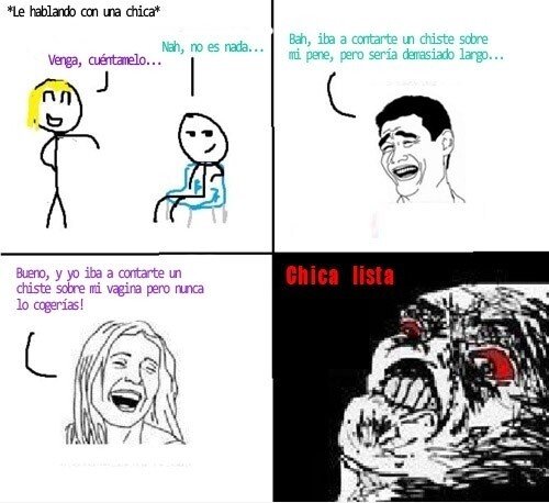 Trollface - Chico listo vs chica aún más lista
