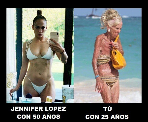 25 años,50 años,buen cuerpo,diferencias,Jennifer Lopez