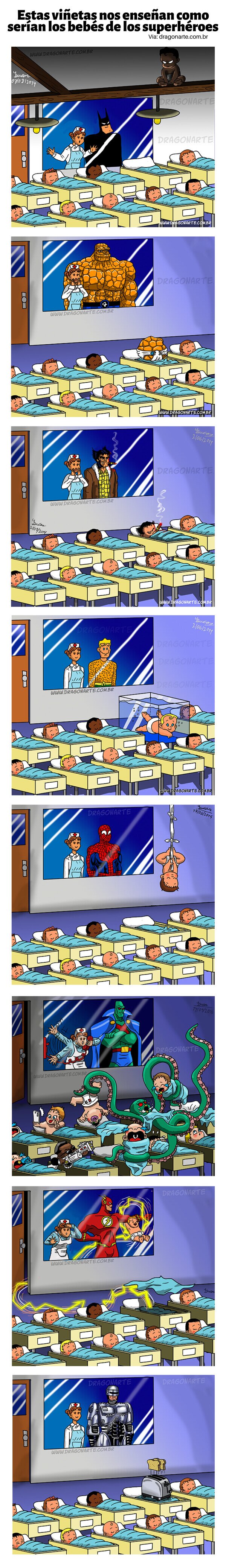 Meme_otros - Estas viñetas nos enseñan como serían los bebés de los superhéroes