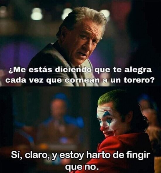 Joker,cornada,torero,toro