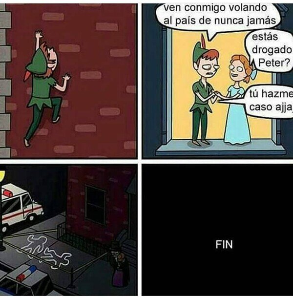 Meme_otros - Si la historia de Peter Pan fuera realista