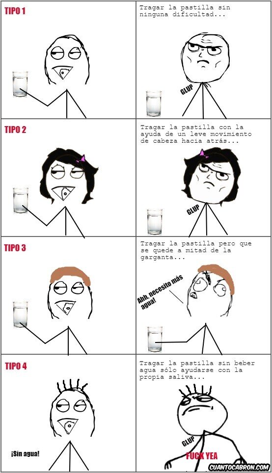 Meme_otros - Tipos de personas según cómo se tragan una pastilla...