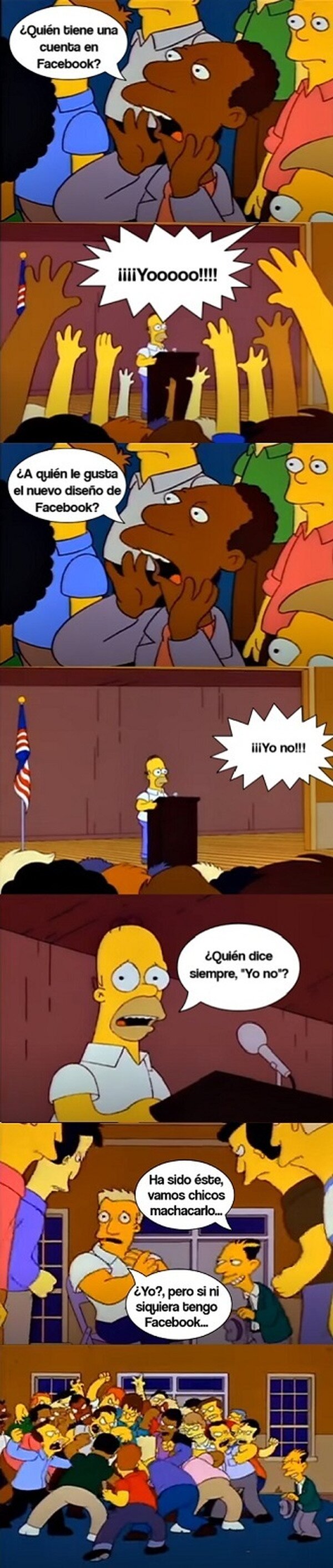 Meme_otros - El nuevo diseño de Facebook, versión Los Simpsons...