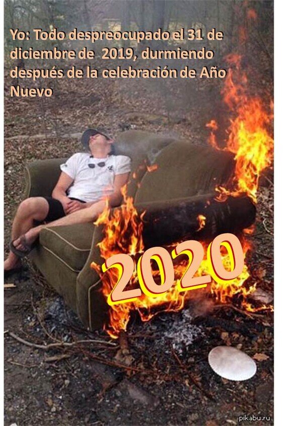 2020,año nuevo,dormir,fuego,sofa