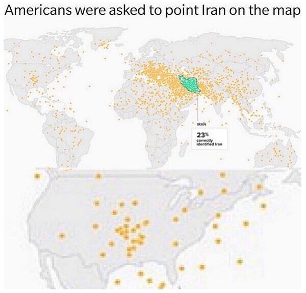 Meme_otros - Americanos cuando les preguntan dónde se situa Irán
