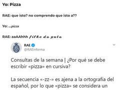 Enlace a La RAE no entiende de pizzas