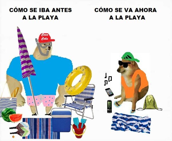 Meme_otros - Ha cambiado mucho la forma de ir a la playa...