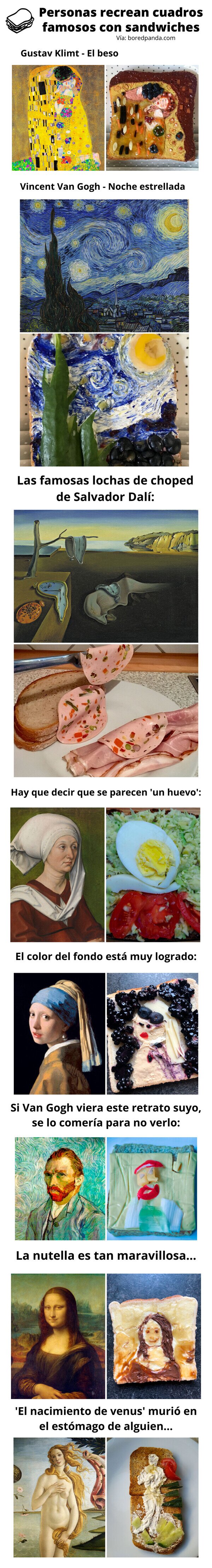 Meme_otros - Personas recrean cuadros famosos con sandwiches