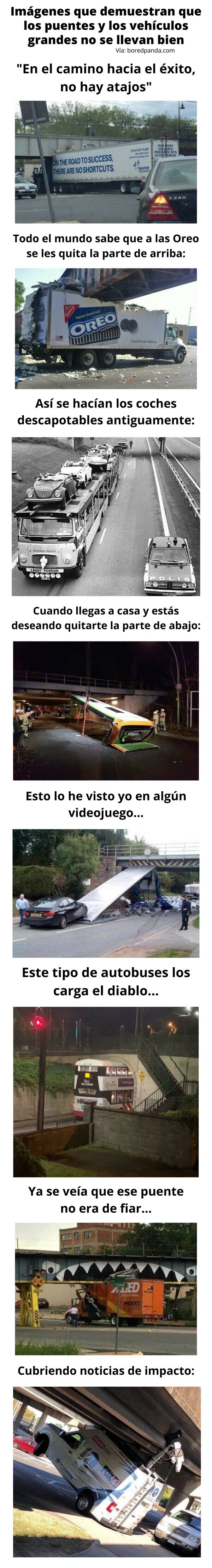 Meme_otros - Imágenes que demuestran que los puentes y los vehículos grandes no se llevan bien