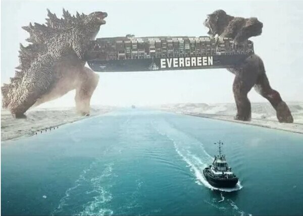 barco,canal de suez,evergreen,Godzilla,Kong