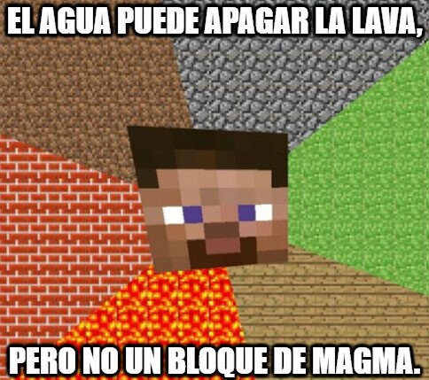 Minecraft - Lógica del agua ante el magma y la lava en Minecraft