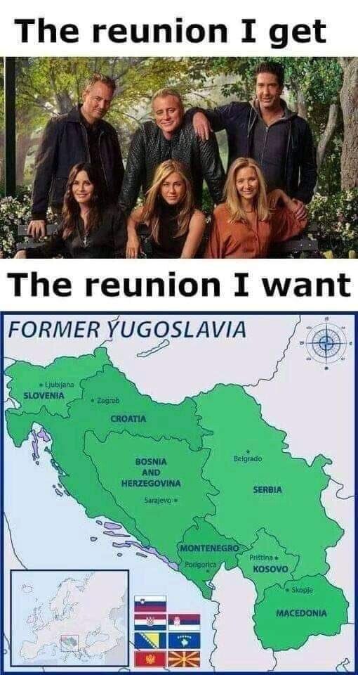 Friends,países,reencuentro,reunión,Yugoslavia
