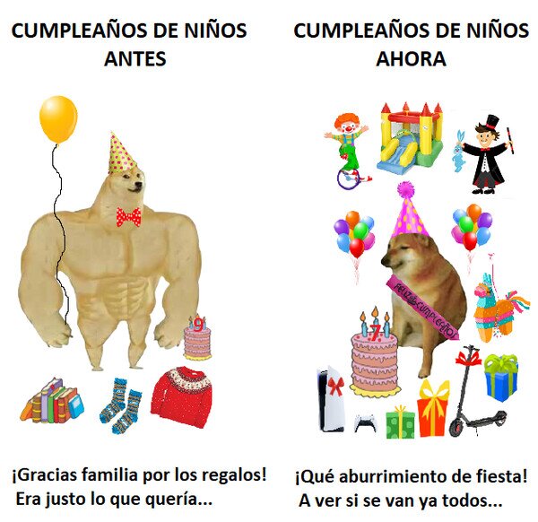 Meme_otros - Han cambiado mucho los cumpleaños para niños y cómo éstos los valoran...