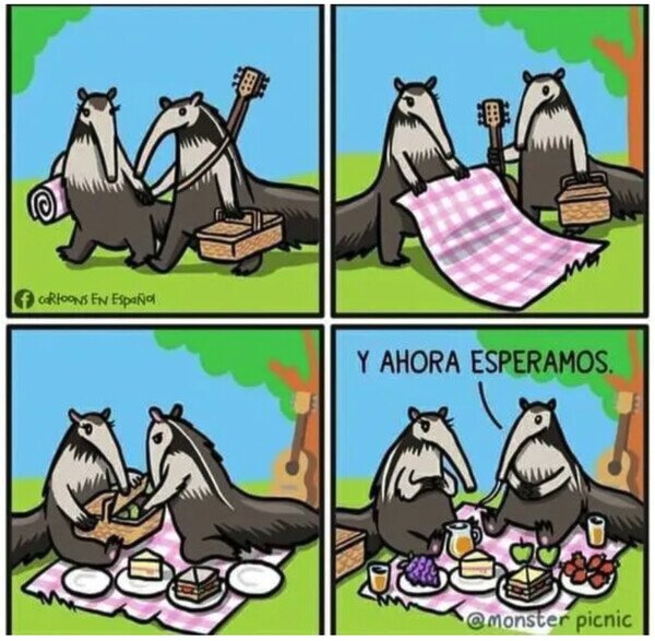 Meme_otros - Cuando los osos hormigueros se van de picnic