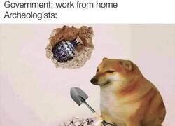 Enlace a Arqueólogos trabajando desde casa