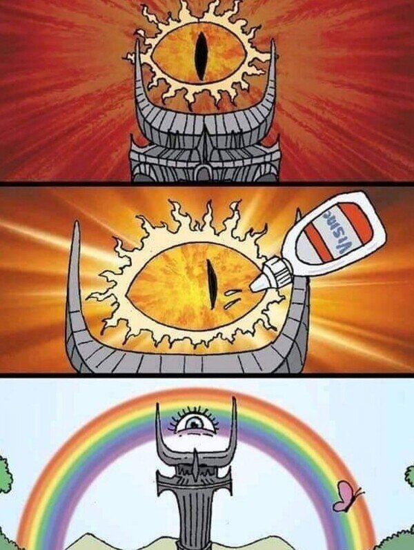 Meme_otros - Si el ojo de Sauron se echara Visprin