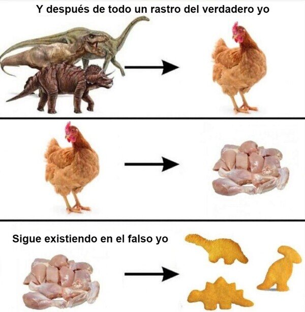 pollo,nuggets,dinosaurio,origen,forma