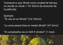 Enlace a Shrek como unidad de tiempo