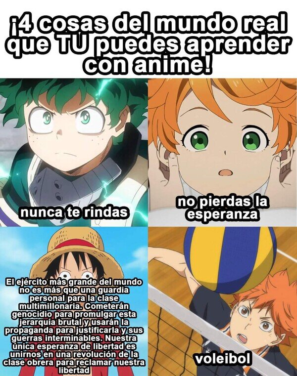 Meme_otros - 4 cosas que se aprenden con el anime
