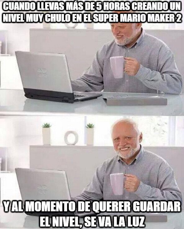 apagón,electricidad,cortes de luz,pain harold,super mario maker 2,niveles